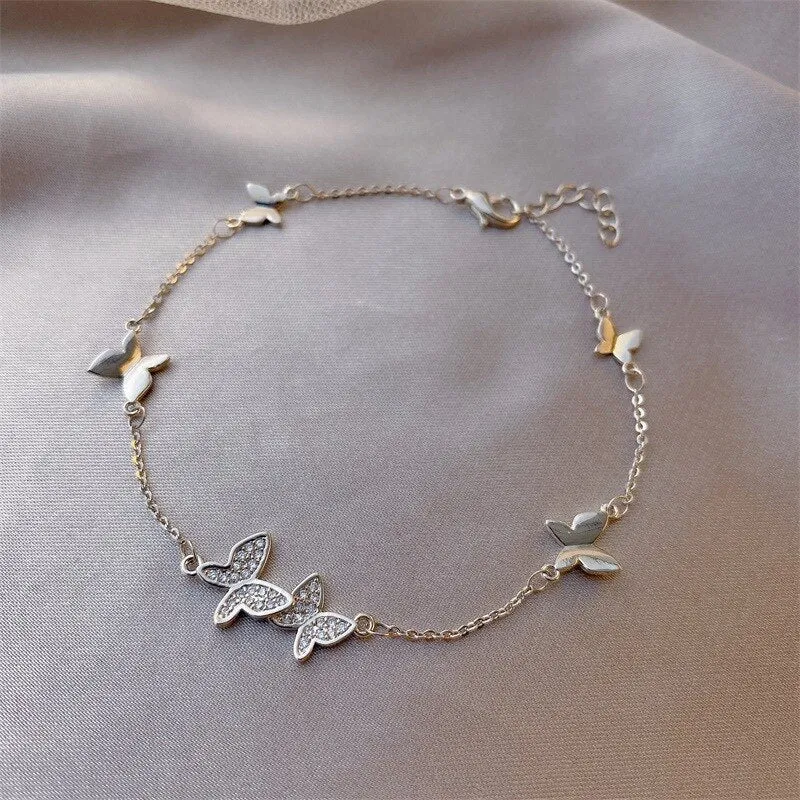 Bracelet for Women Light Luxury Fashion Crystal Butterfly Bracelet Sweet Girl Student Style Jewelry Accessories