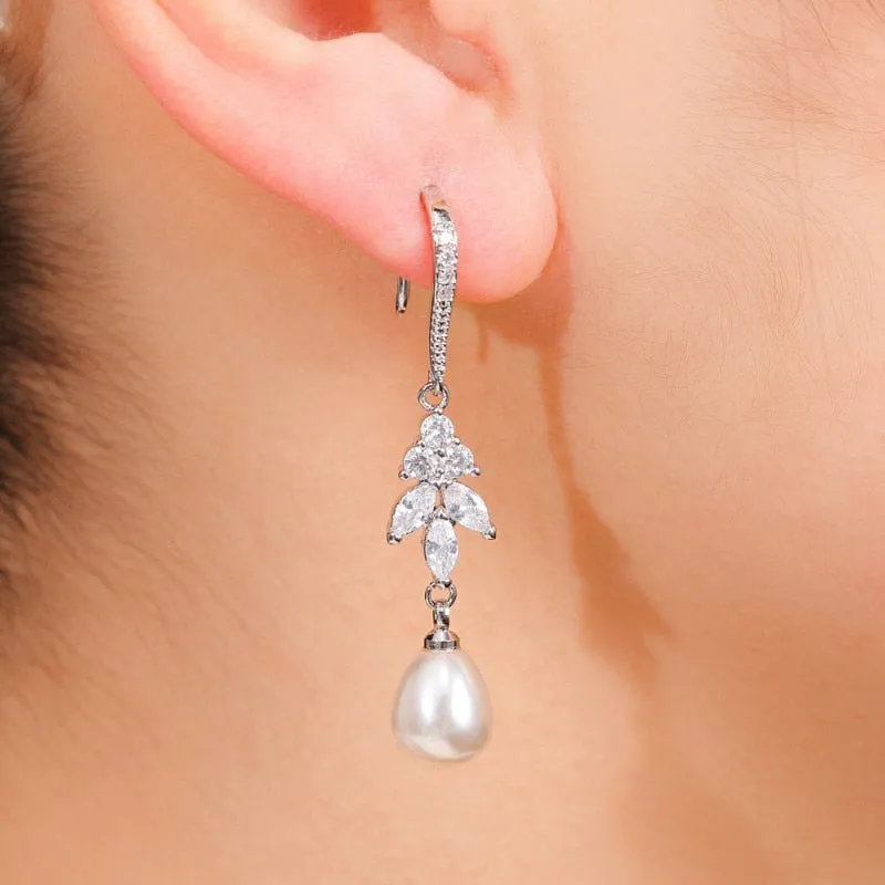 Bridal Imitation Pearl Earrings for Wedding Modern
