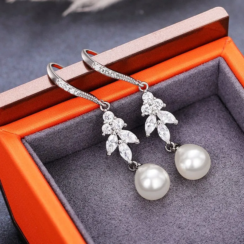 Bridal Imitation Pearl Earrings for Wedding Modern