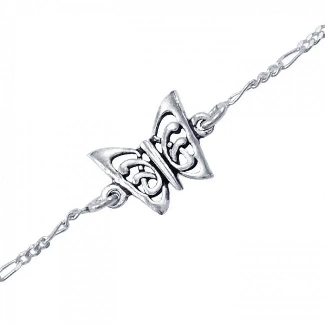 Butterfly Sterling Silver Anklet TAL037