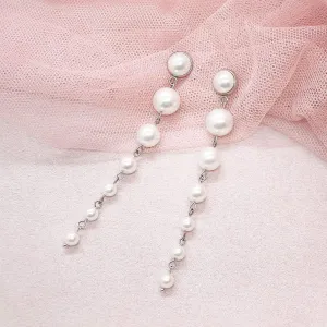 Caiti Modern Pearl Drop Earrings