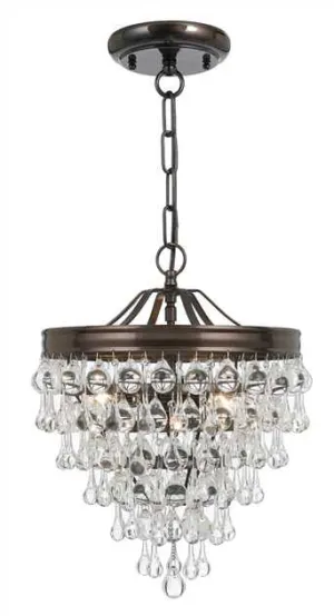 CALYPSO 3 LIGHT CRYSTAL TEARDROP PENDANT, VIBRANT BRONZE