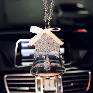 Car Mirror Charm-Hanging Snowfake Bell Rear View Mirror Pendant