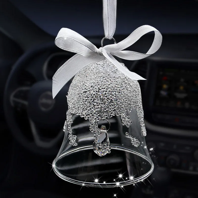 Car Mirror Charm-Hanging Snowfake Bell Rear View Mirror Pendant