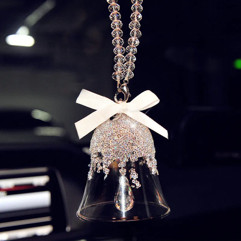 Car Mirror Charm-Hanging Snowfake Bell Rear View Mirror Pendant
