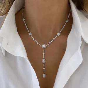 Cecilia Asscher Cut Lariat Necklace 7.89 ctw