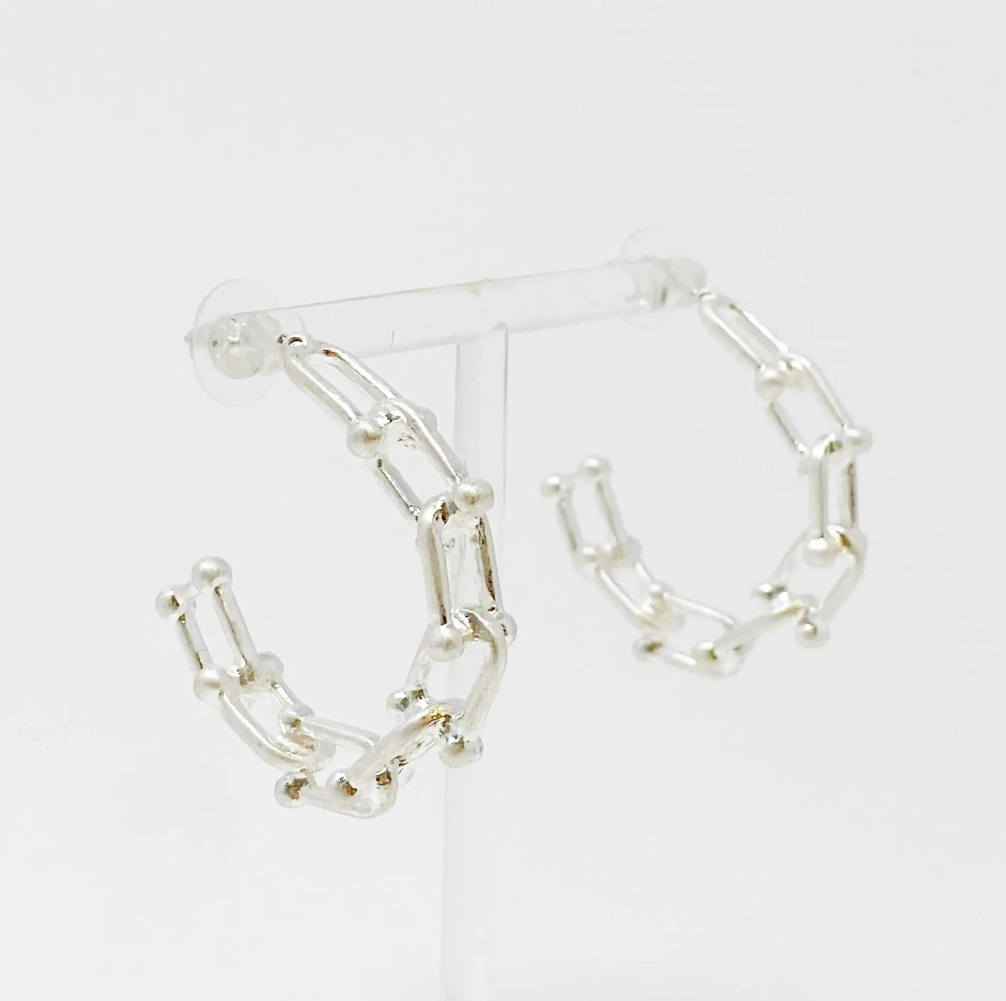 Chained Link Hoop Earrings