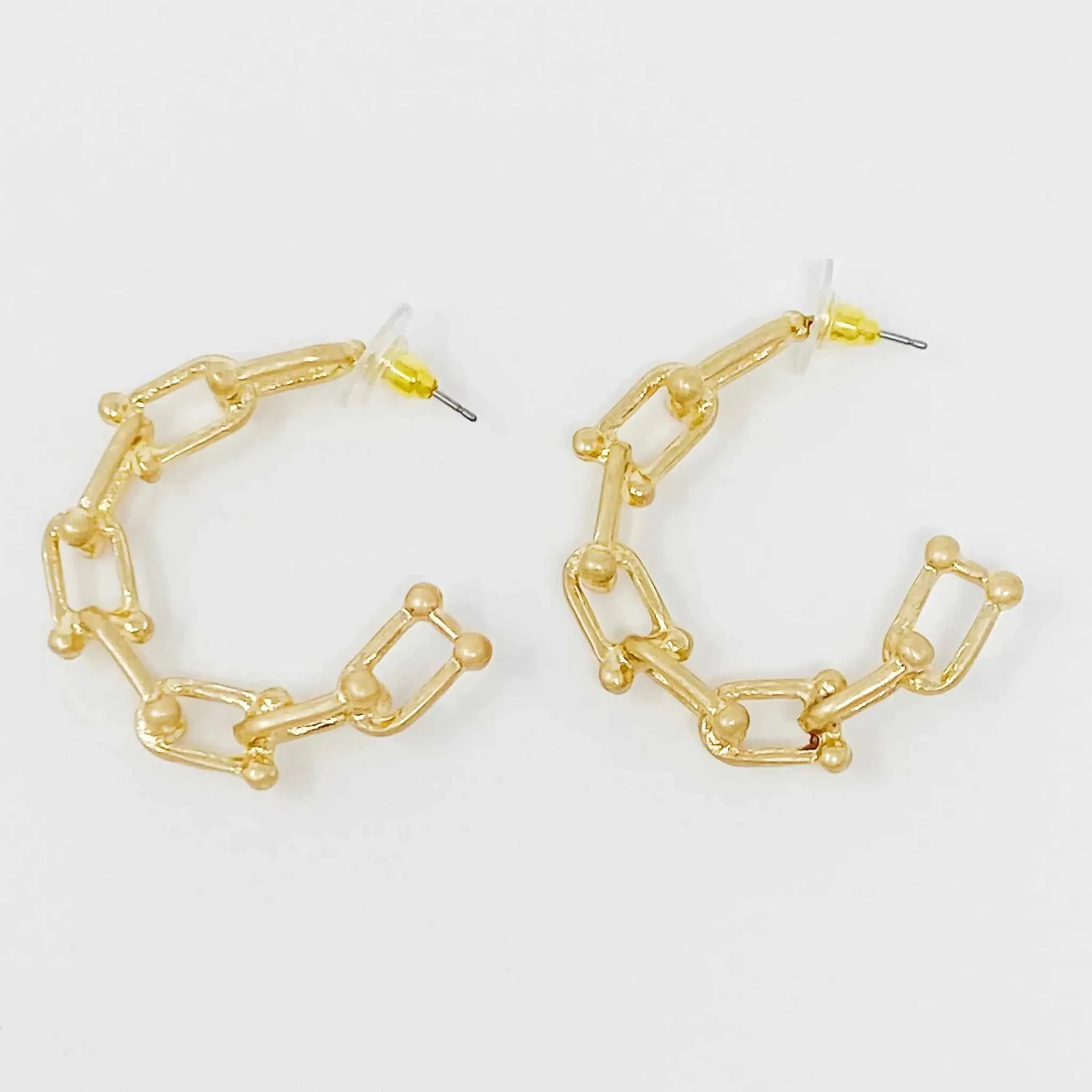 Chained Link Hoop Earrings
