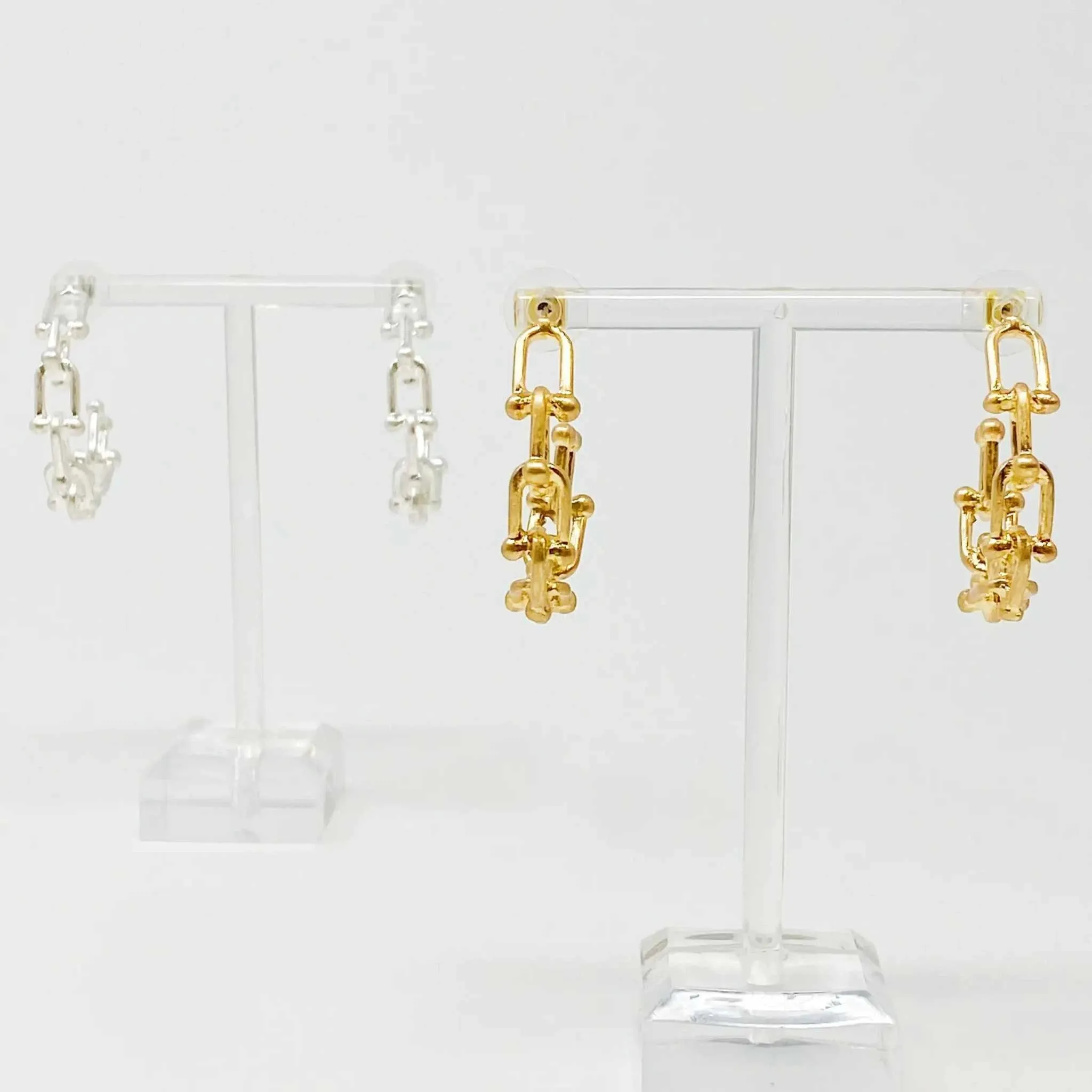 Chained Link Hoop Earrings
