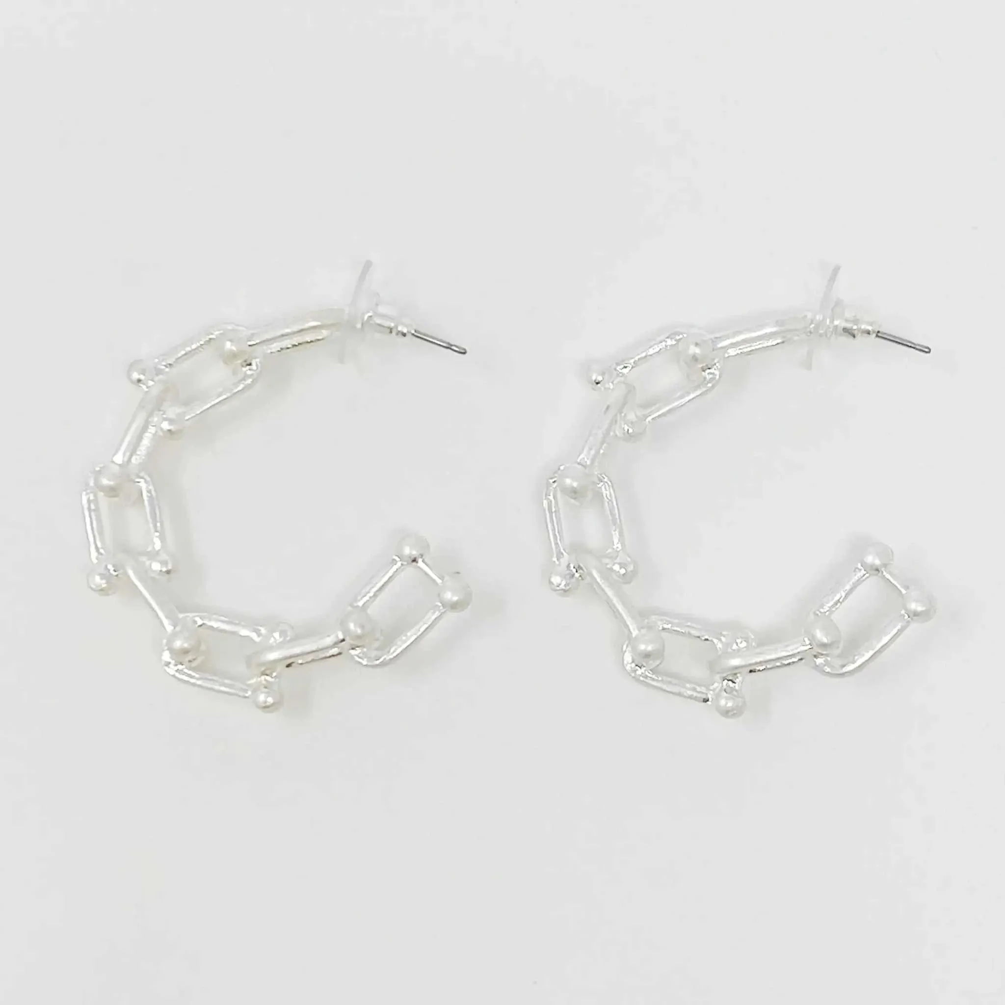 Chained Link Hoop Earrings