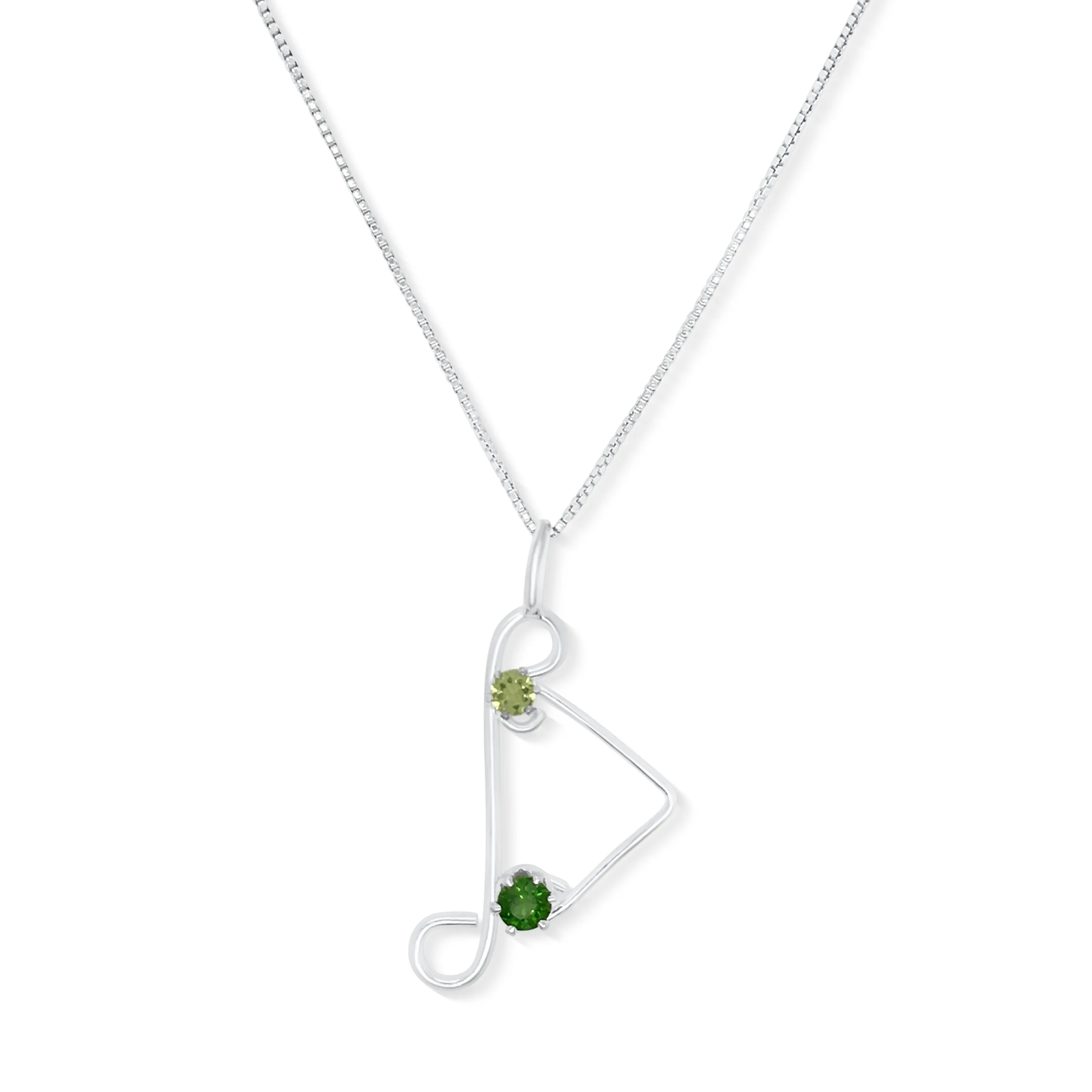 Chrome Diopside and Peridot Pendant