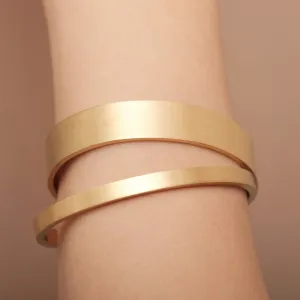 Classic Open Cuff Bangle Bracelet Gold Matte Bangle for Women Plain Bangle Open Cuff bracelet, Non Tarnish Stackable cuffs Stacking Bangle