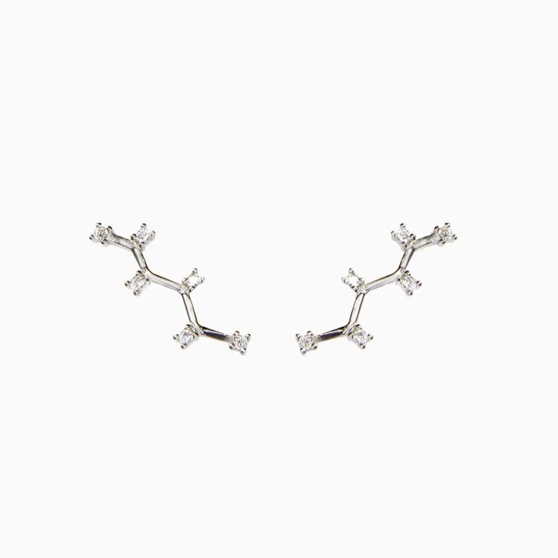 Climber Stylish Zirconia Silver Earring