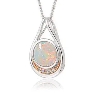 Clogau Serenade Sterling Silver 9ct Rose Gold White Opal Pendant