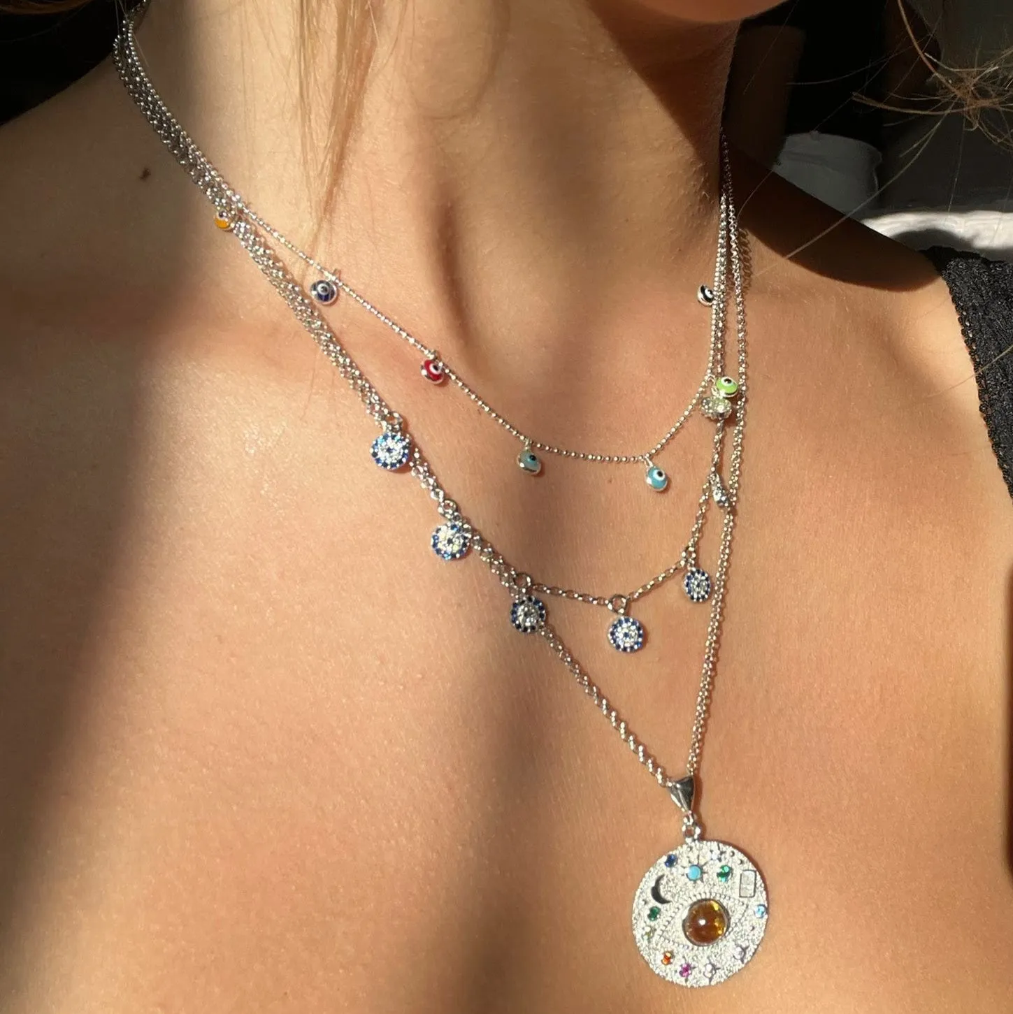 Colorful Evil Eye Charm Necklace