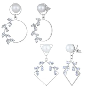 Combo of 2  Geomatrical Shaped Dangler Earrings