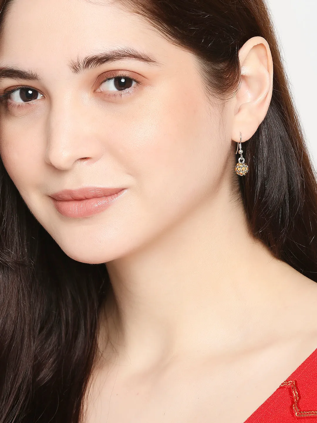 Combo of 3 Royal Sparklers Multicolor Crystals Ball Earrings