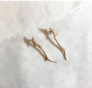Coral branch 14k earrings
