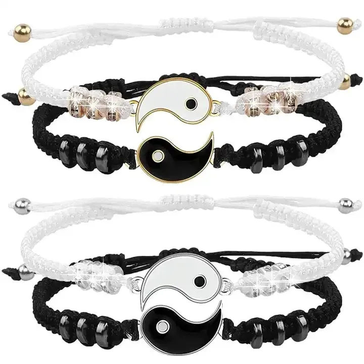 Couple Knot Bracelet for Lovers with Handmade Adjustable Friendship Bangles