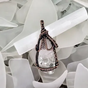 Crackle Quartz and Copper Pendant