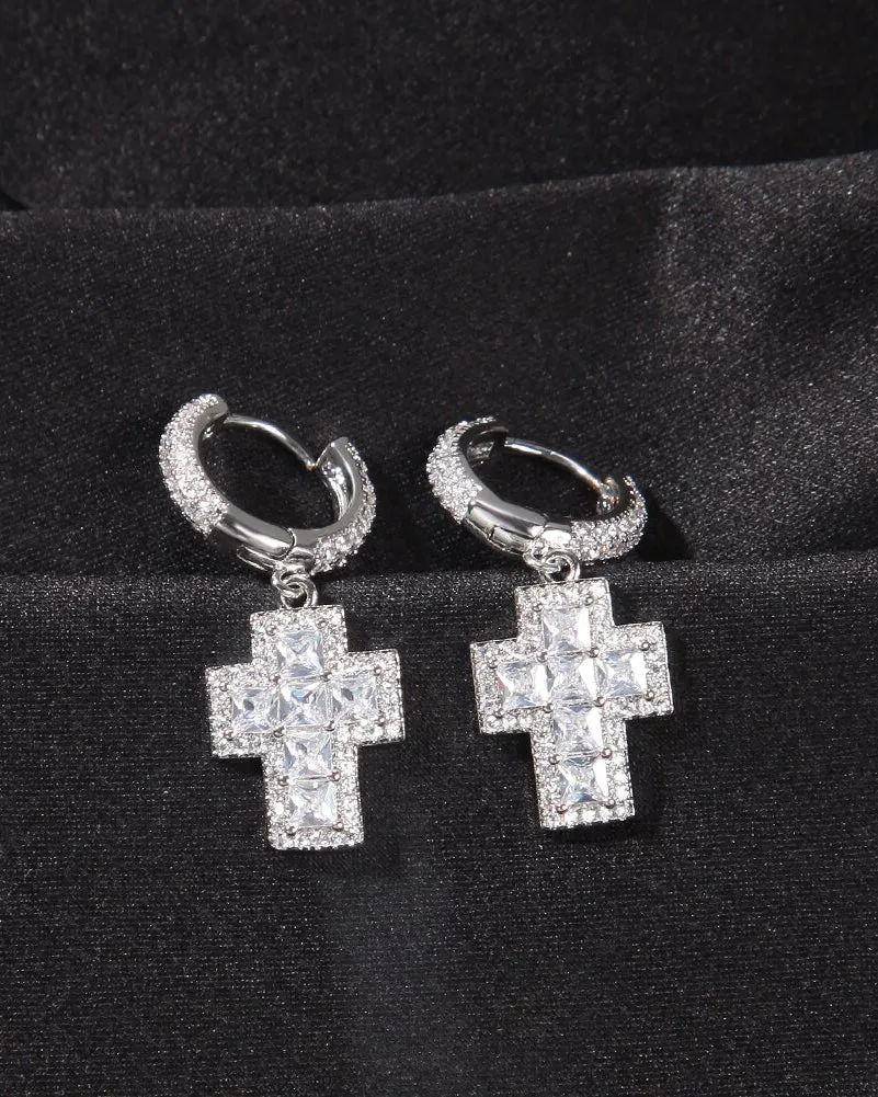 Cross Hoop Earrings