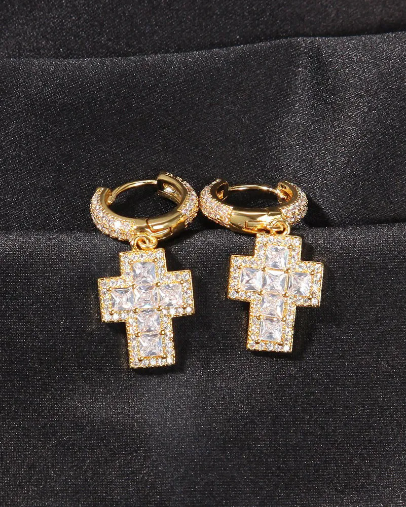 Cross Hoop Earrings