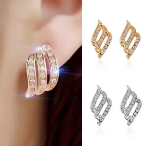 Crystal Flower Stud Earrings for Women