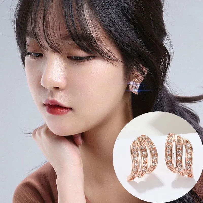 Crystal Flower Stud Earrings for Women