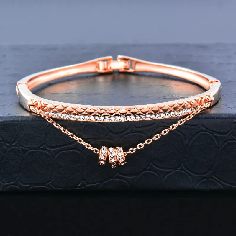 Crystal Pendant Bangle Cuff For Women Gold Silver Color Bracelets jewelry for women
