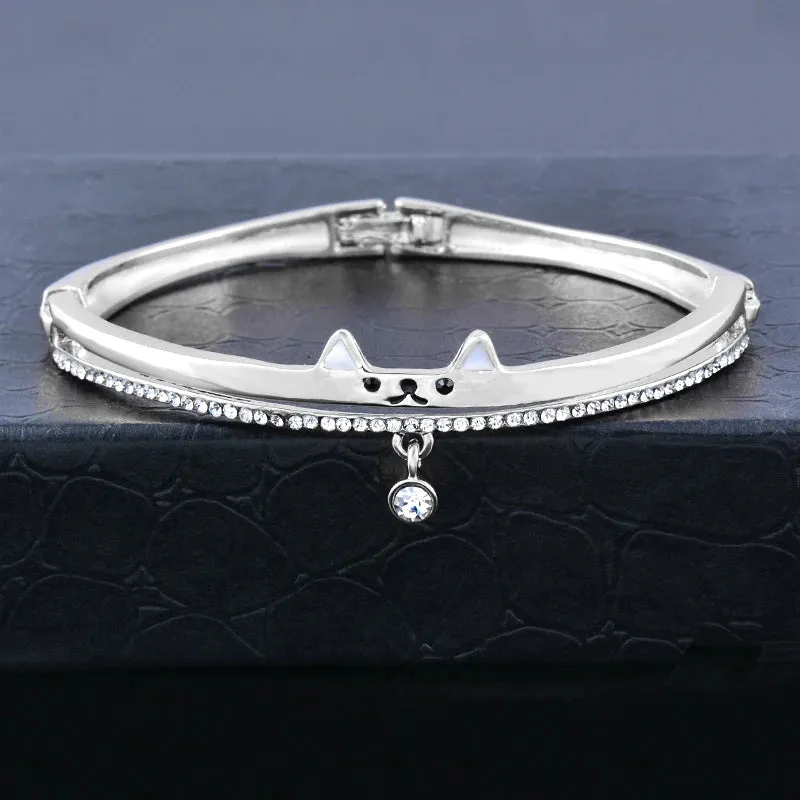 Crystal Pendant Bangle Cuff For Women Gold Silver Color Bracelets jewelry for women