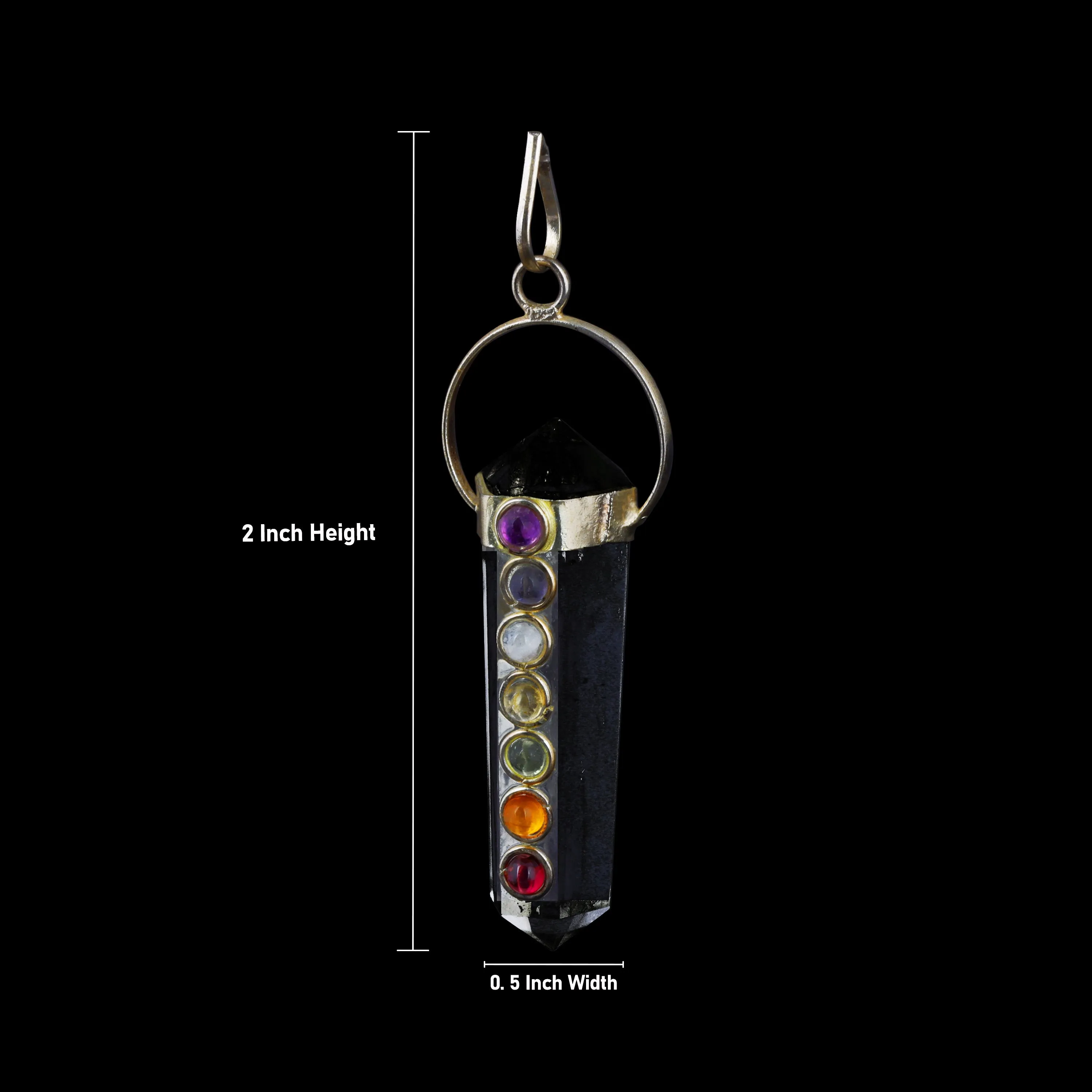 Crystal Stone Pendant  - Double Point Chakra |  Crystal Dollar/ Stone Locket for Men & Women