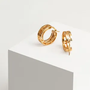 Curb Link Hoops | 18ct Gold Curb Link Hoops | 18ct Gold