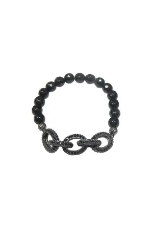 CZ Black Links Bracelet