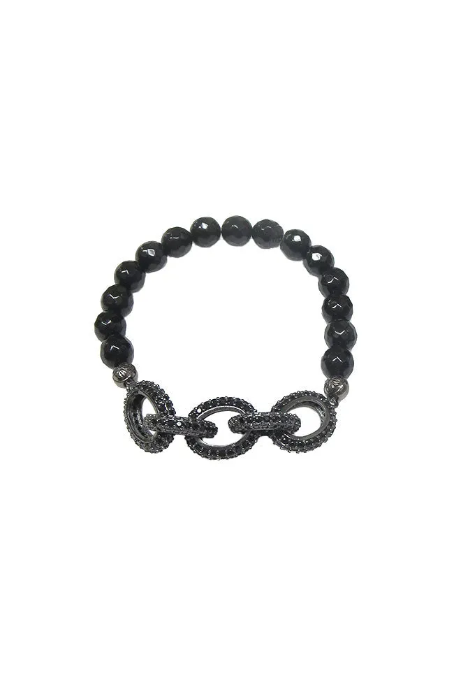 CZ Black Links Bracelet