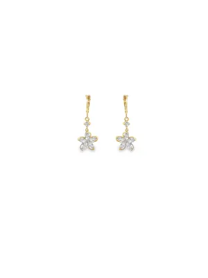 CZ Starfish Leverback Earrings