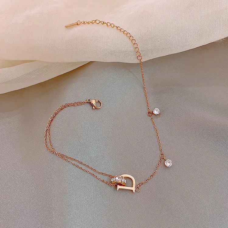 D-Shaped Titanium Steel Anklet Children'S Sexy Fashion Net Red Korean Version Of The Anklet New Personality Simple Anklet