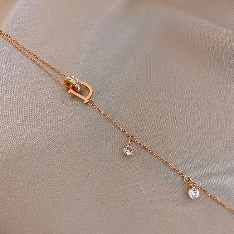 D-Shaped Titanium Steel Anklet Children'S Sexy Fashion Net Red Korean Version Of The Anklet New Personality Simple Anklet