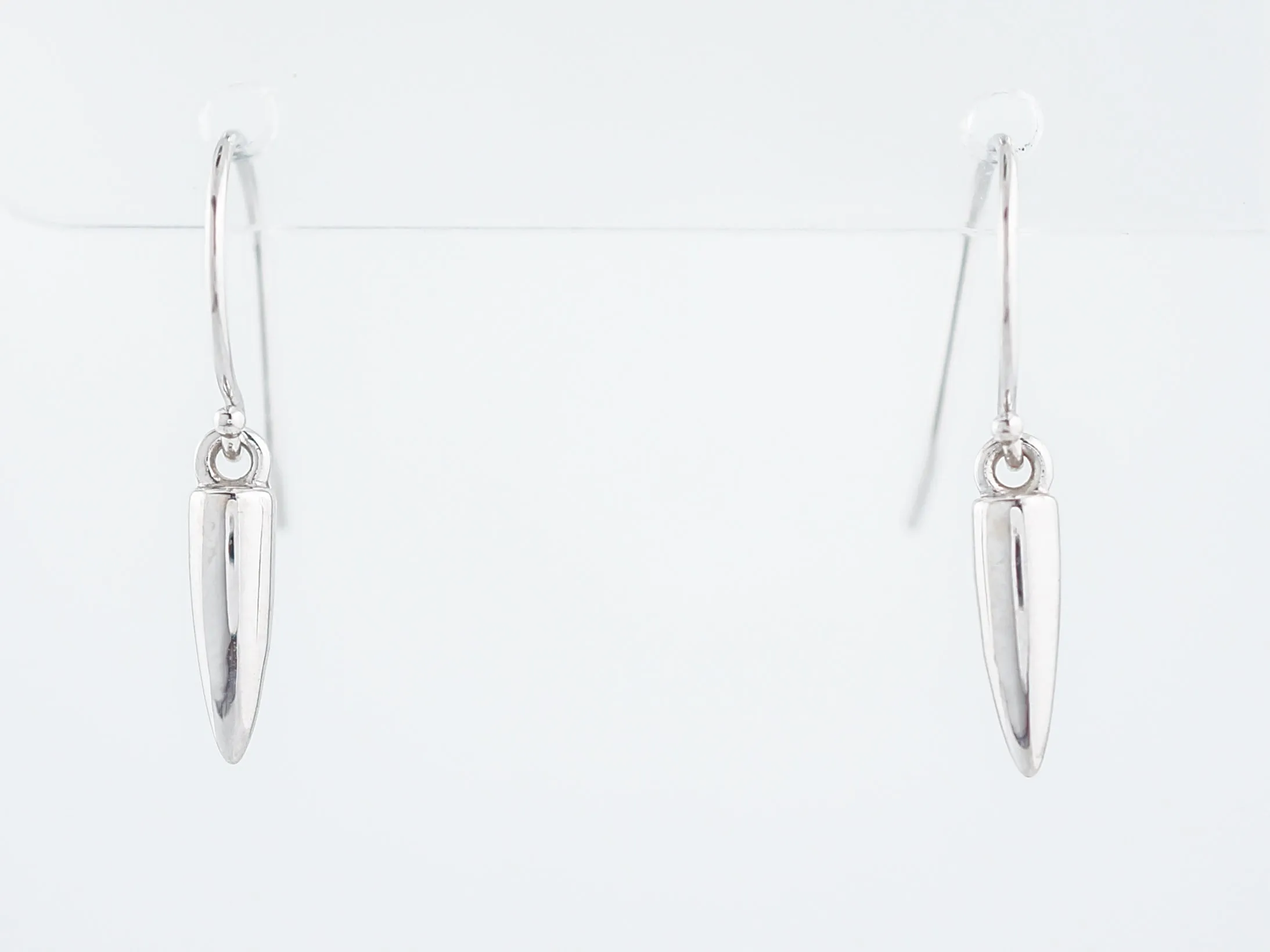 Dangle Drop Earrings Modern in 14K White Gold