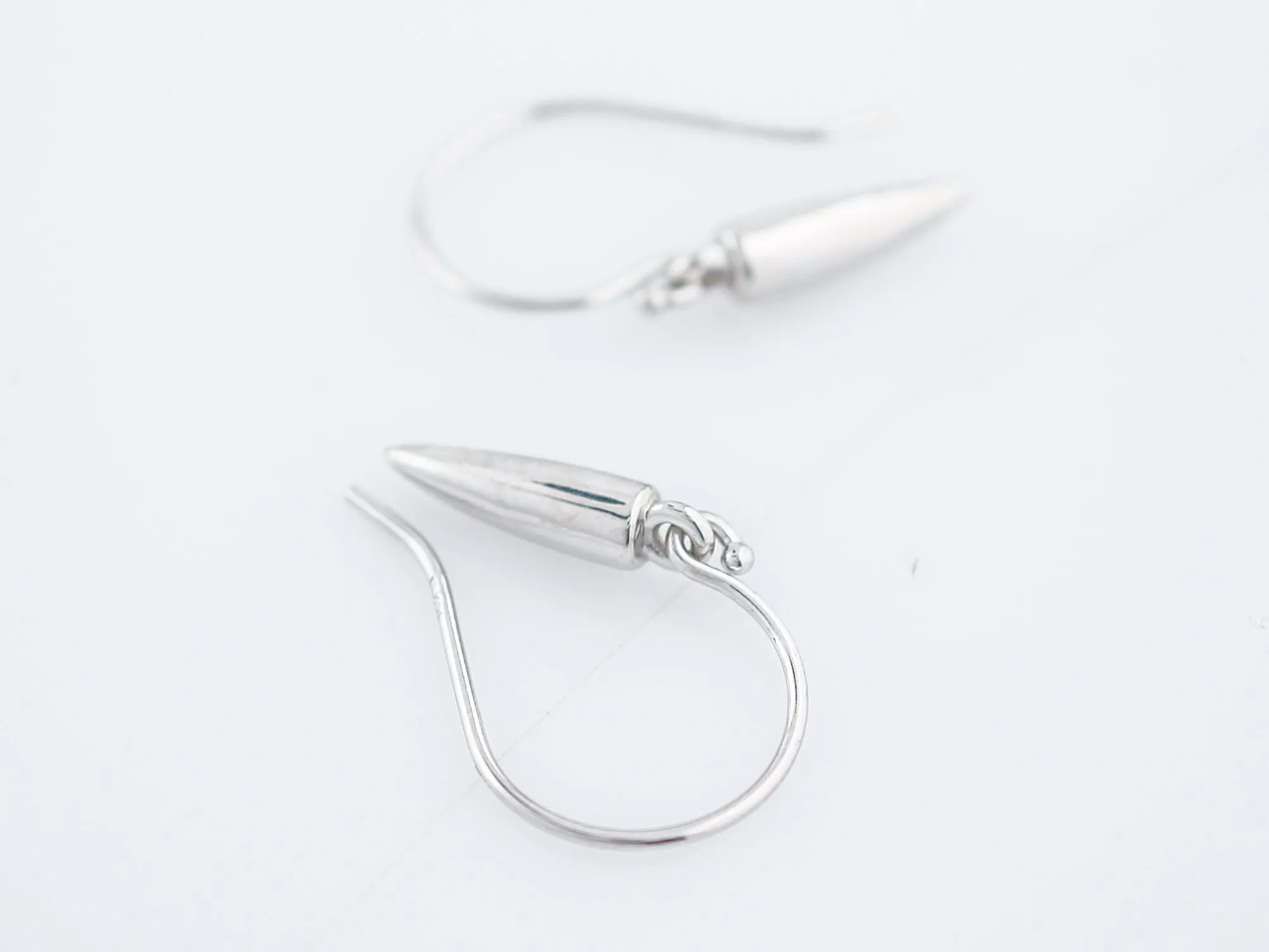 Dangle Drop Earrings Modern in 14K White Gold