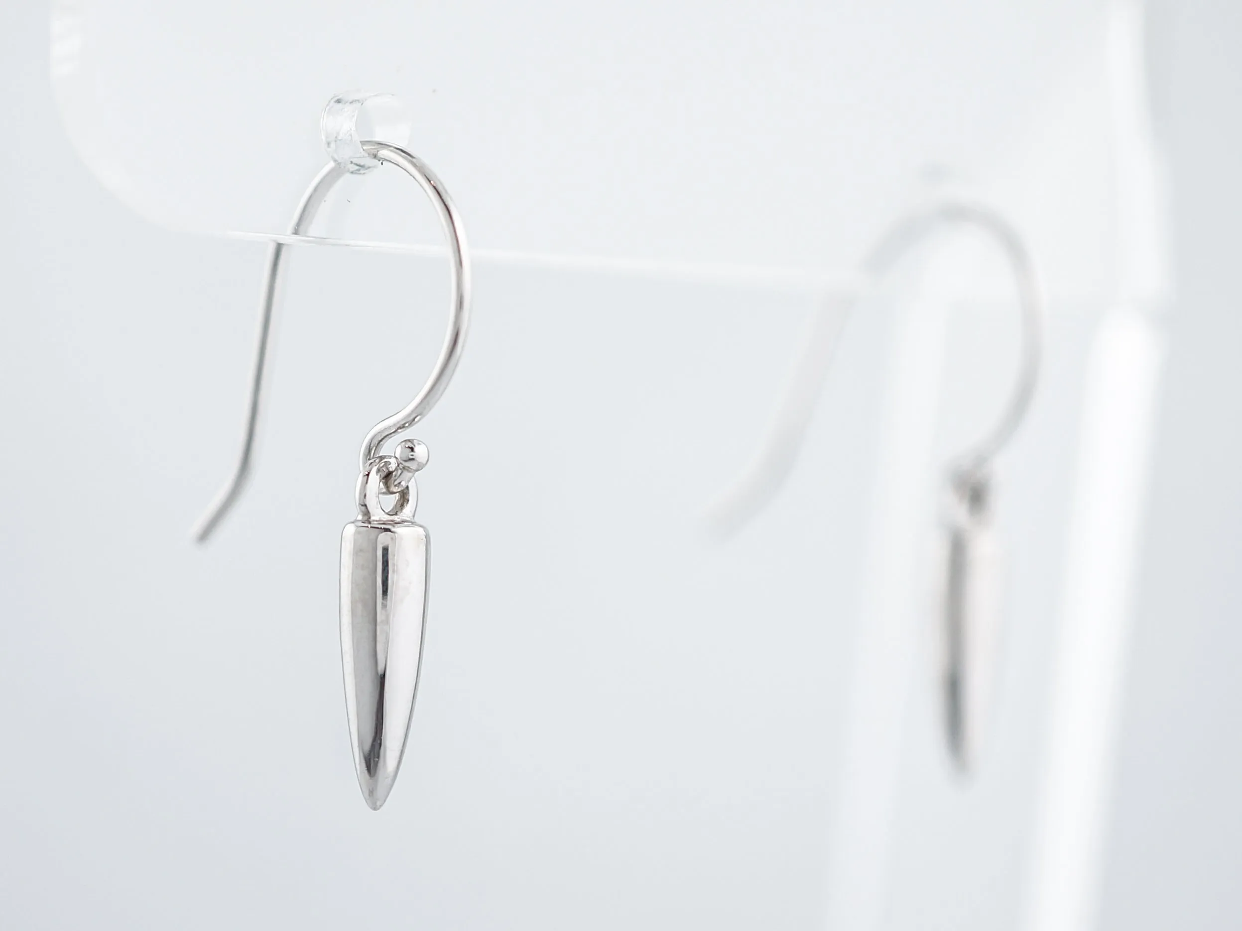 Dangle Drop Earrings Modern in 14K White Gold