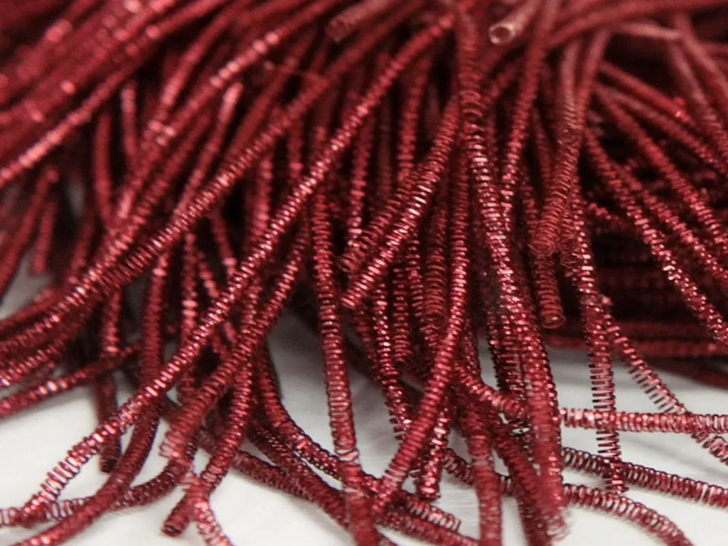 Dark Red Golden Nakshi / Bullion Wire