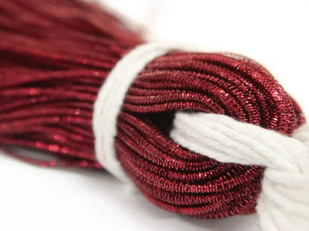 Dark Red Golden Nakshi / Bullion Wire