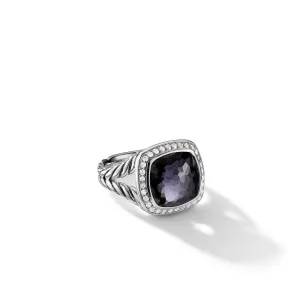 David Yurman Albion Ring with Black Orchid and Pave Diamonds | Size 7