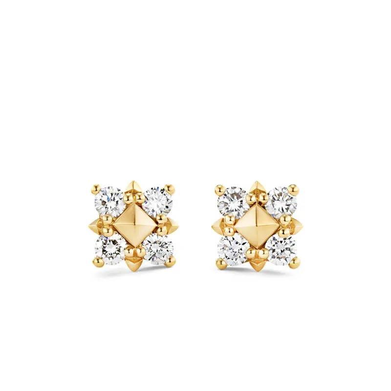 David Yurman Petite Modern Renaissance Pyramid Pearl Stud Earrings