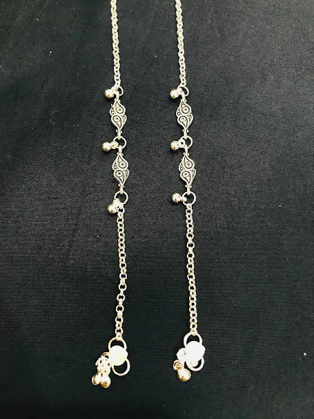Dazzling Alloy Chain Anklet With Beads For Women