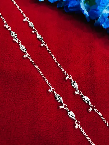 Dazzling Alloy Chain Anklet With Beads For Women