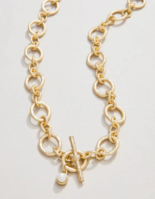 DEVAUL CHAIN TOGGLE NECKLACE 18"
