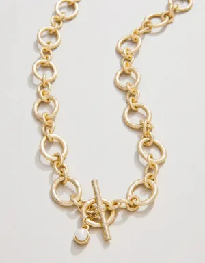 DEVAUL CHAIN TOGGLE NECKLACE 18"
