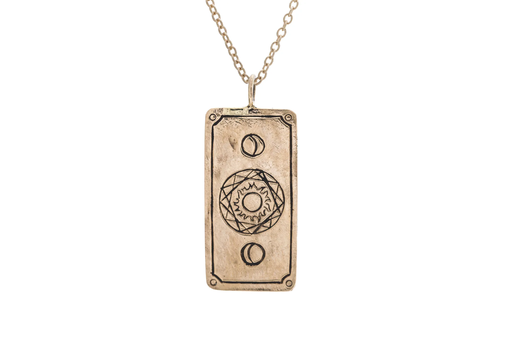 Diamond The Lovers Tarot Card Necklace - READY-TO-SHIP
