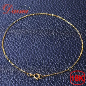DMBGC005 Pure Gold Bracelet Chain 18K Yellow Gold Chain Adjustable 16cm-18cm Bracelet